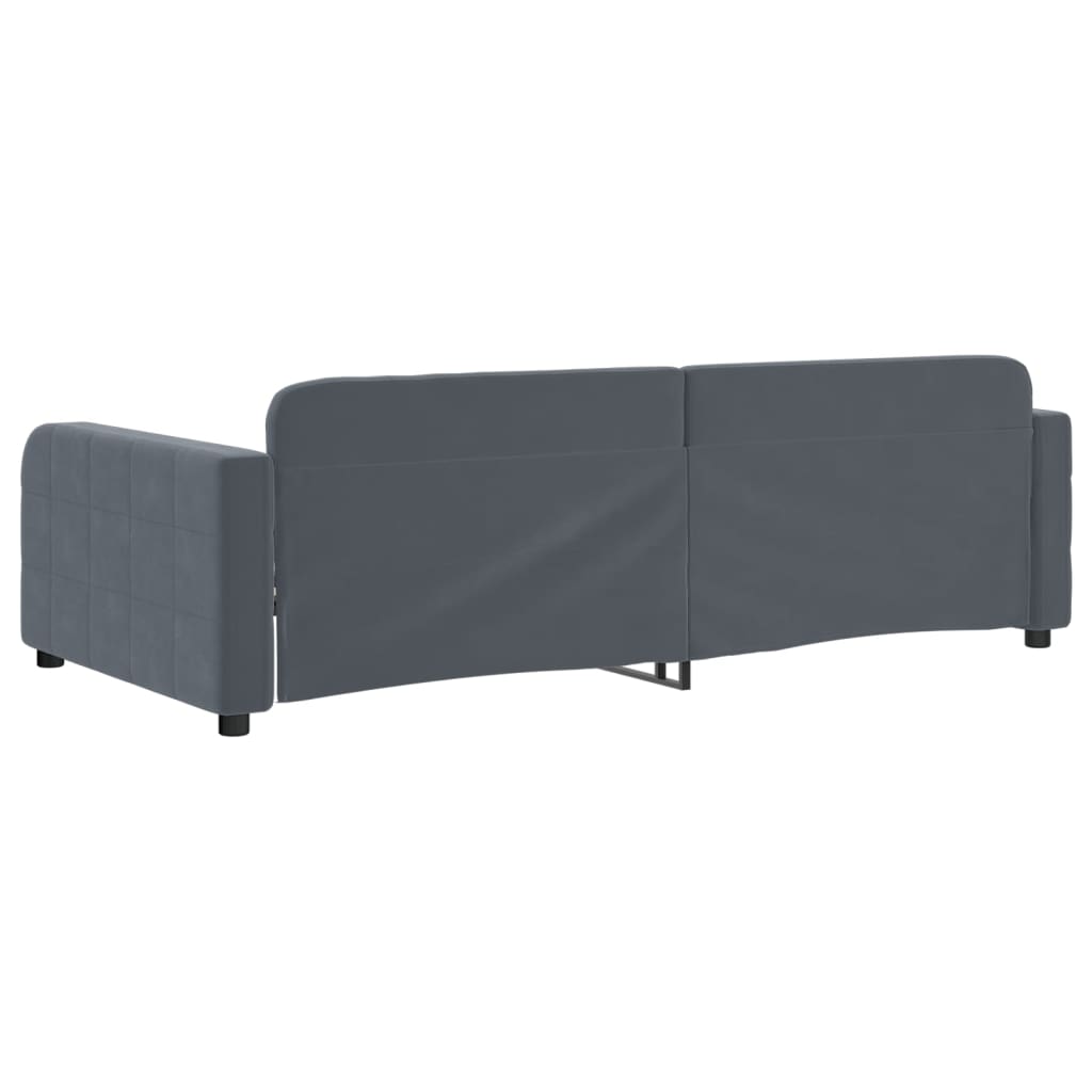 vidaXL Sofa z funkcją spania, ciemnoszara, 90x200 cm, aksamit