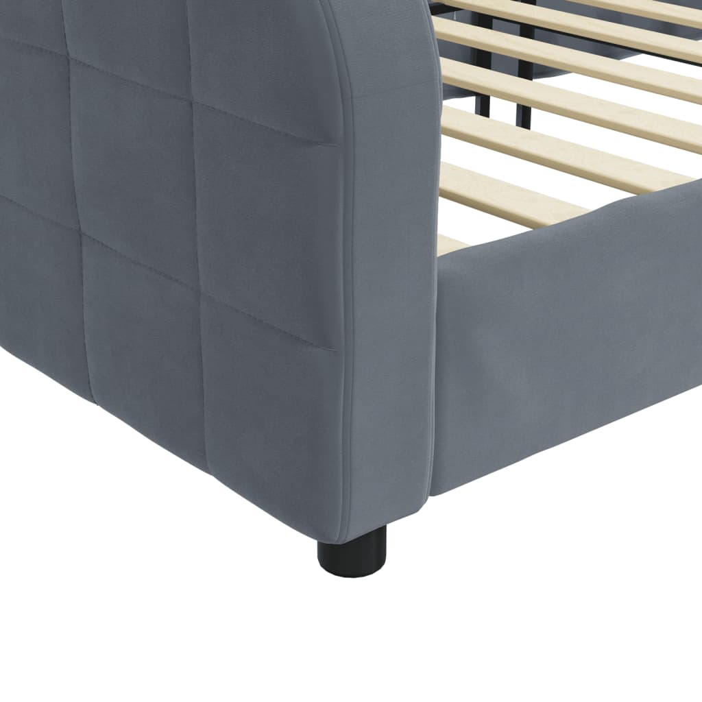 vidaXL Sofa z funkcją spania, ciemnoszara, 90x200 cm, aksamit