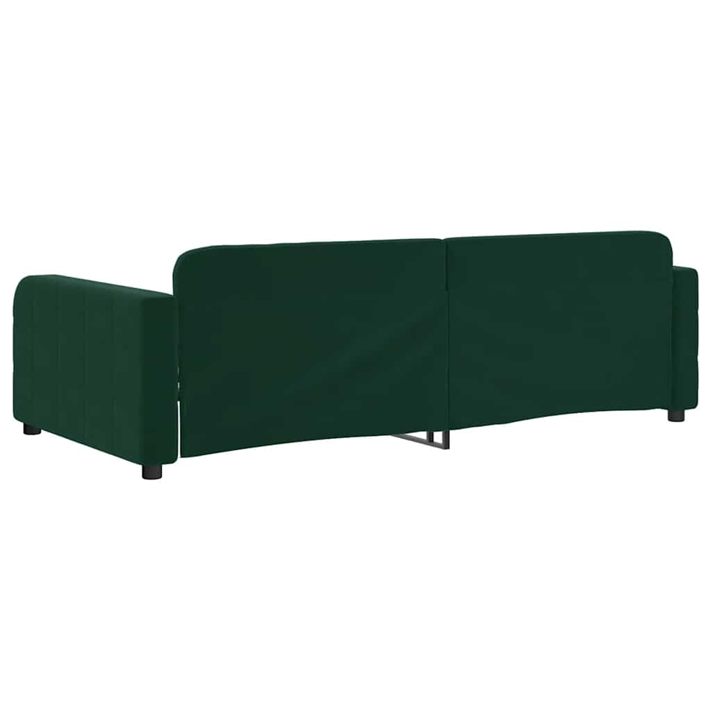 vidaXL Sofa z funkcją spania, ciemnozielona, 90x200 cm, aksamitna