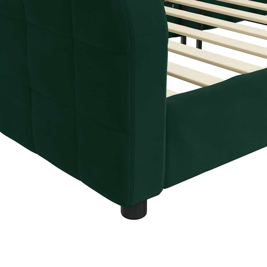 vidaXL Sofa z funkcją spania, ciemnozielona, 90x200 cm, aksamitna
