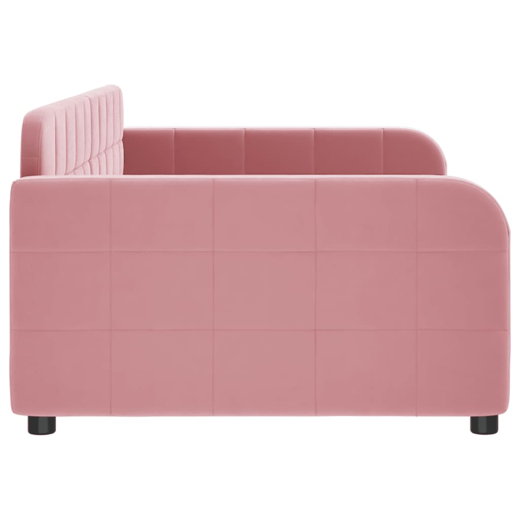 vidaXL Sofa z funkcją spania, różowa, 90x200 cm, obita aksamitem