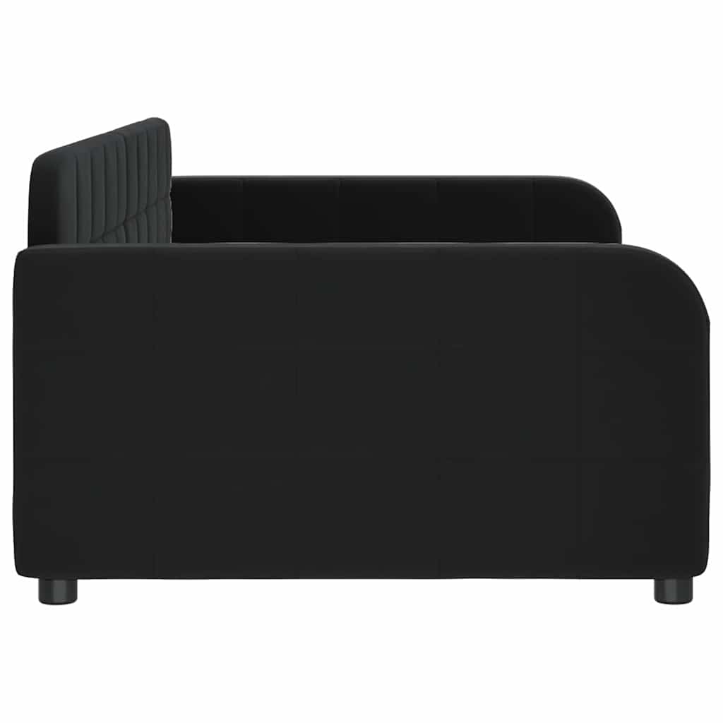 vidaXL Sofa z funkcją spania, czarna, 90x200 cm, obita aksamitem