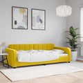 vidaXL Sofa z funkcją spania, żółta, 90x200 cm, obita aksamitem