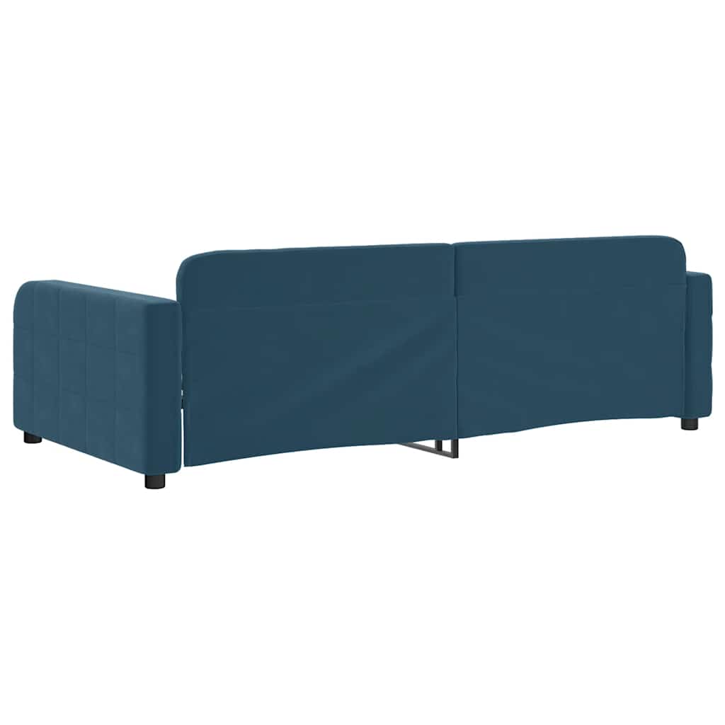 vidaXL Sofa z funkcją spania, niebieska, 100x200 cm, obita aksamitem