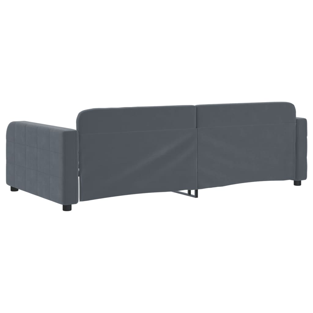 vidaXL Sofa z funkcją spania, ciemnoszara, 100x200 cm, aksamit