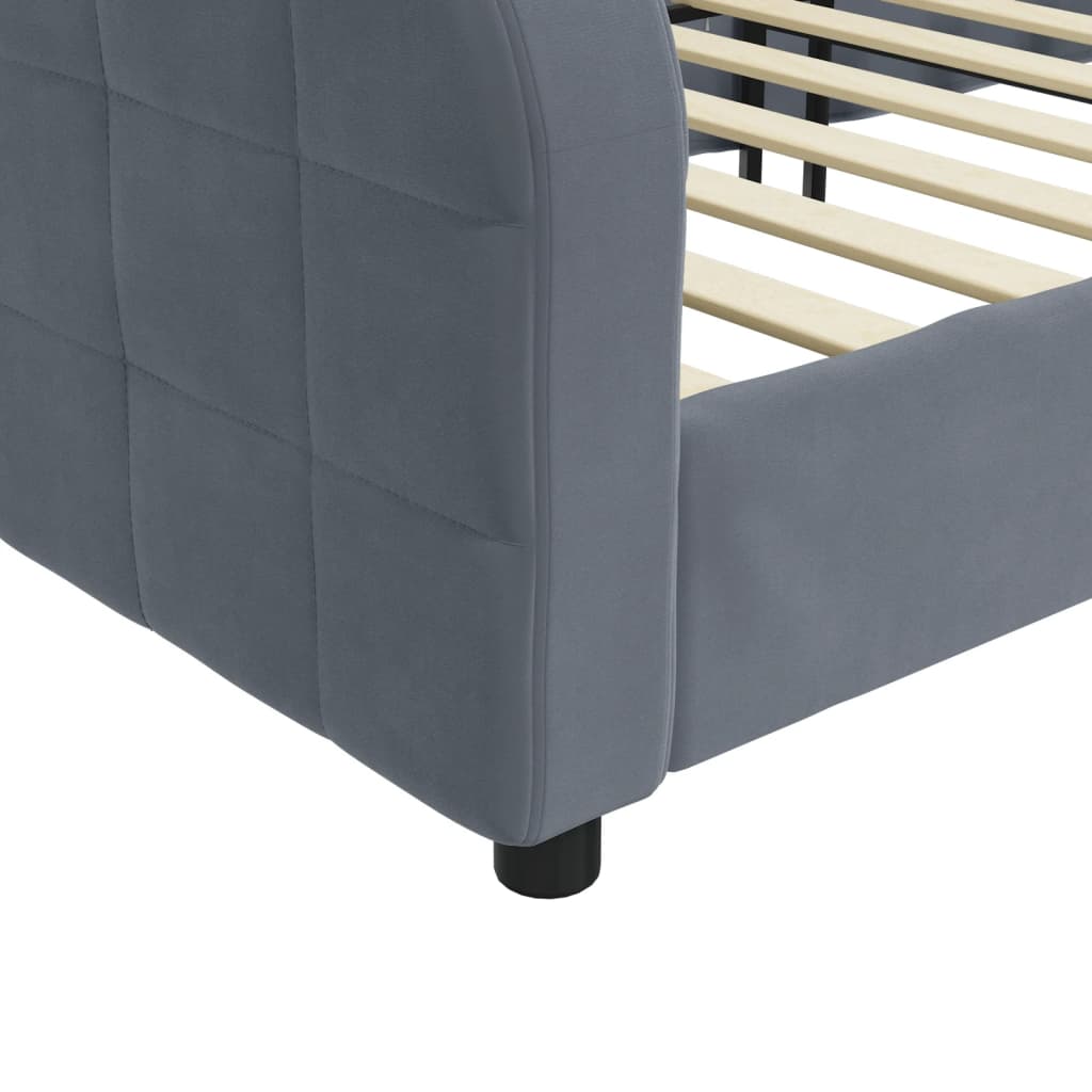 vidaXL Sofa z funkcją spania, ciemnoszara, 100x200 cm, aksamit