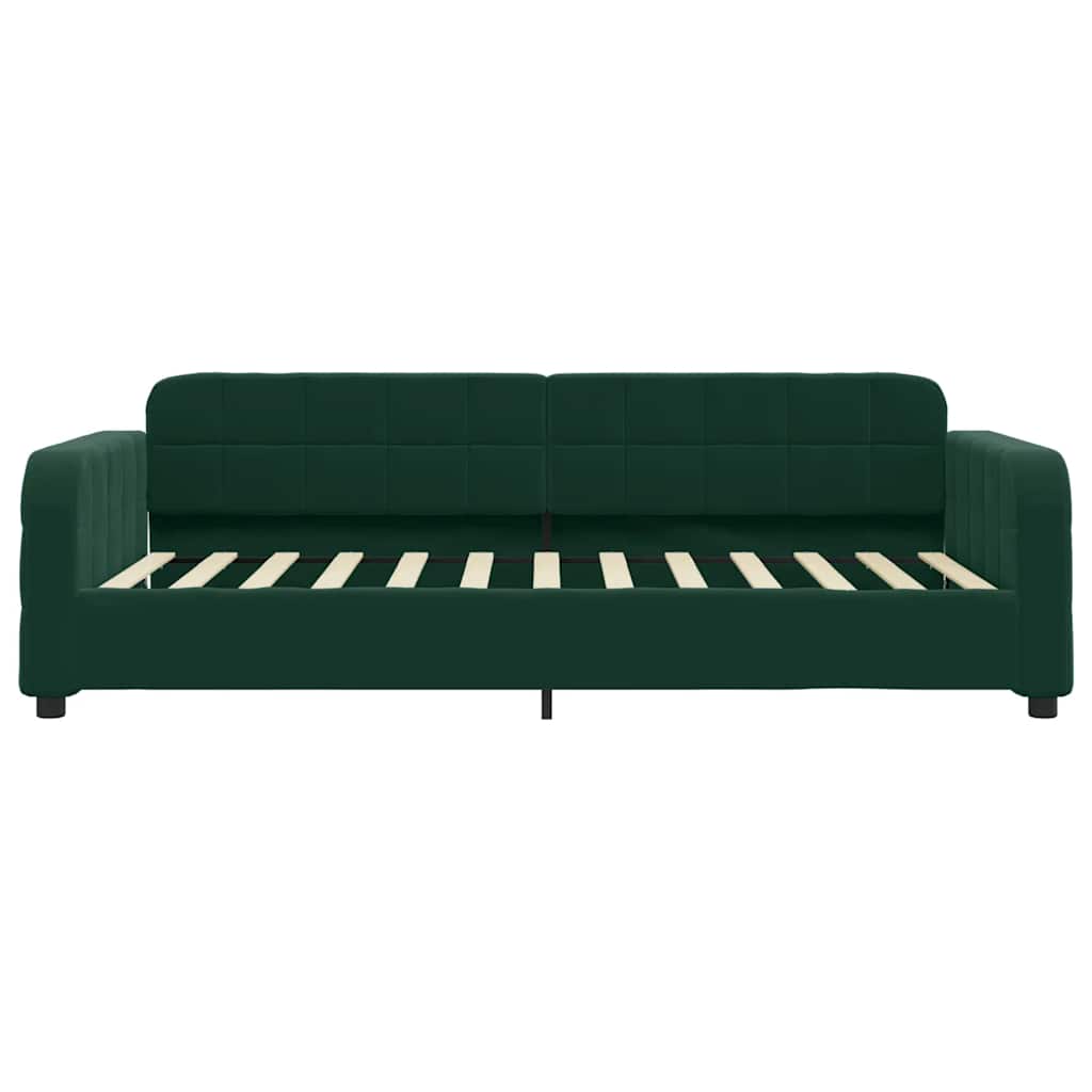 vidaXL Sofa z funkcją spania, ciemnozielona, 100x200 cm, aksamitna