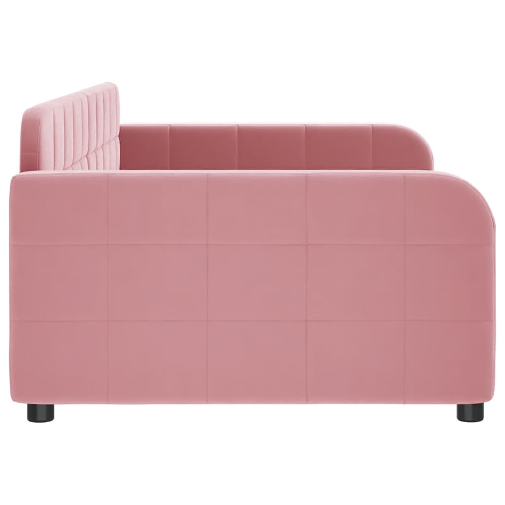 vidaXL Sofa z funkcją spania, różowa, 100x200 cm, obita aksamitem