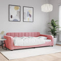 vidaXL Sofa z funkcją spania, różowa, 100x200 cm, obita aksamitem
