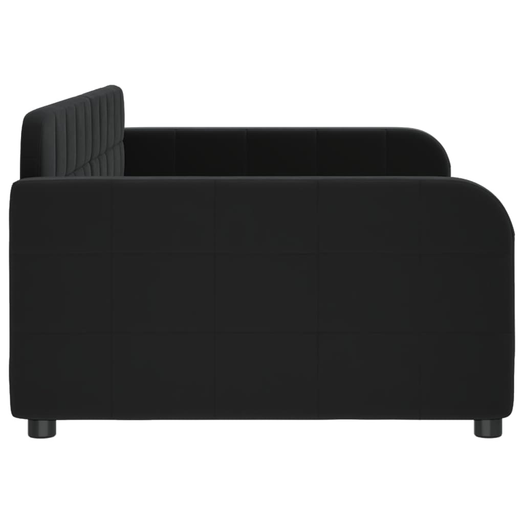 vidaXL Sofa z funkcją spania, czarna, 100x200 cm, obita aksamitem