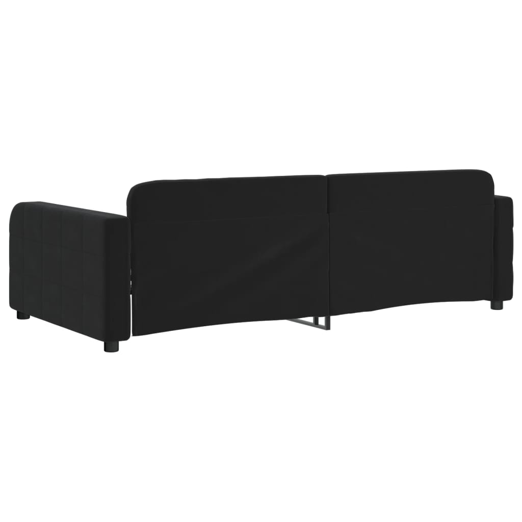 vidaXL Sofa z funkcją spania, czarna, 100x200 cm, obita aksamitem