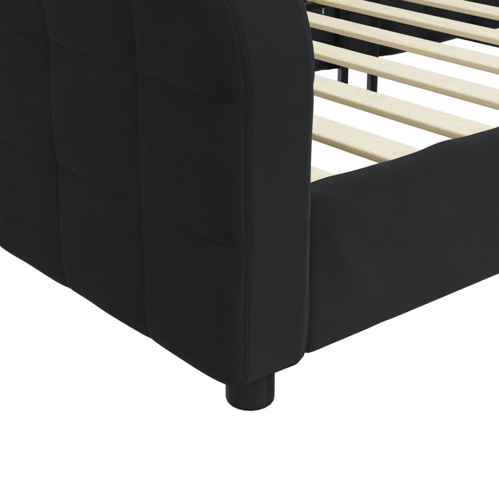 vidaXL Sofa z funkcją spania, czarna, 100x200 cm, obita aksamitem