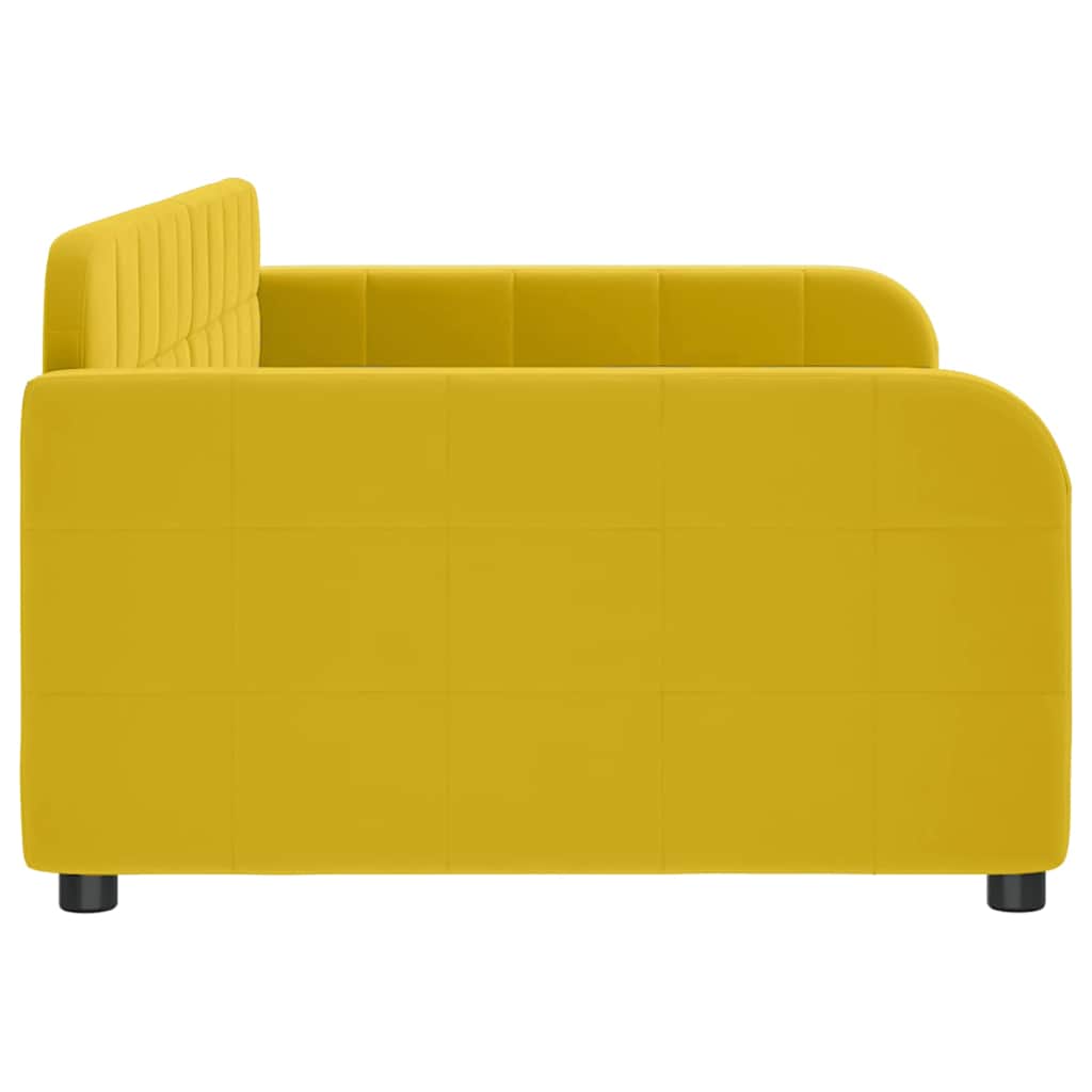 vidaXL Sofa z funkcją spania, żółta, 100x200 cm, obita aksamitem