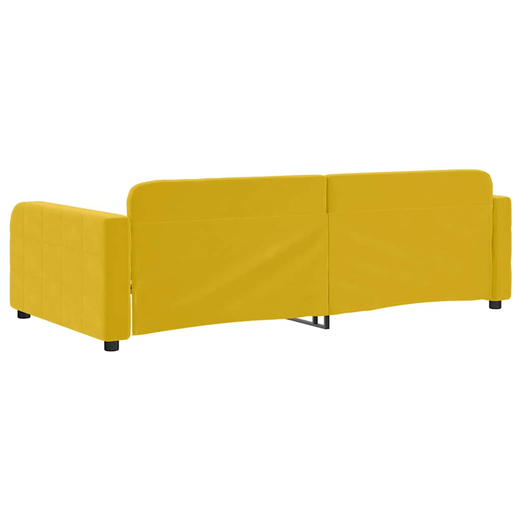 vidaXL Sofa z funkcją spania, żółta, 100x200 cm, obita aksamitem