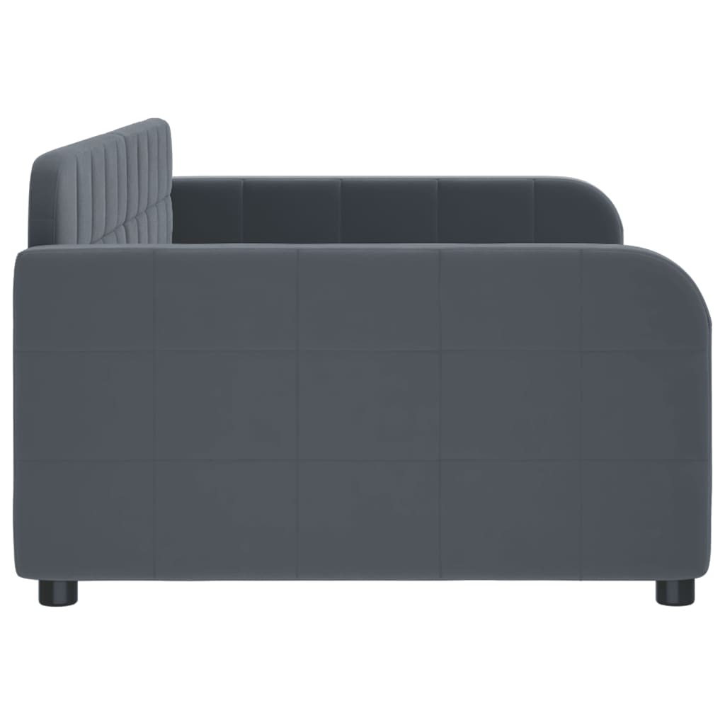 vidaXL Sofa z funkcją spania, ciemnoszara, 90x190 cm, aksamit