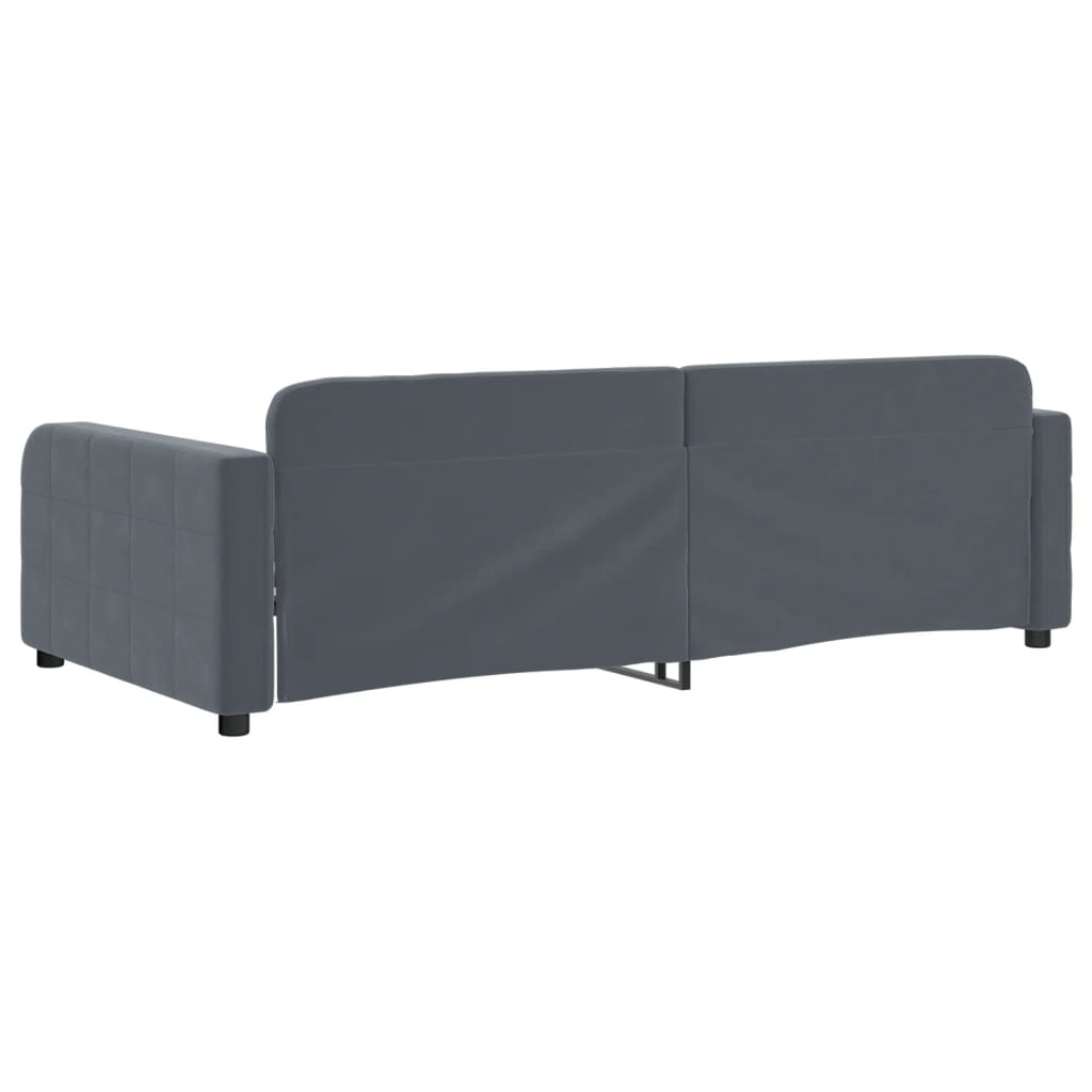 vidaXL Sofa z funkcją spania, ciemnoszara, 90x190 cm, aksamit