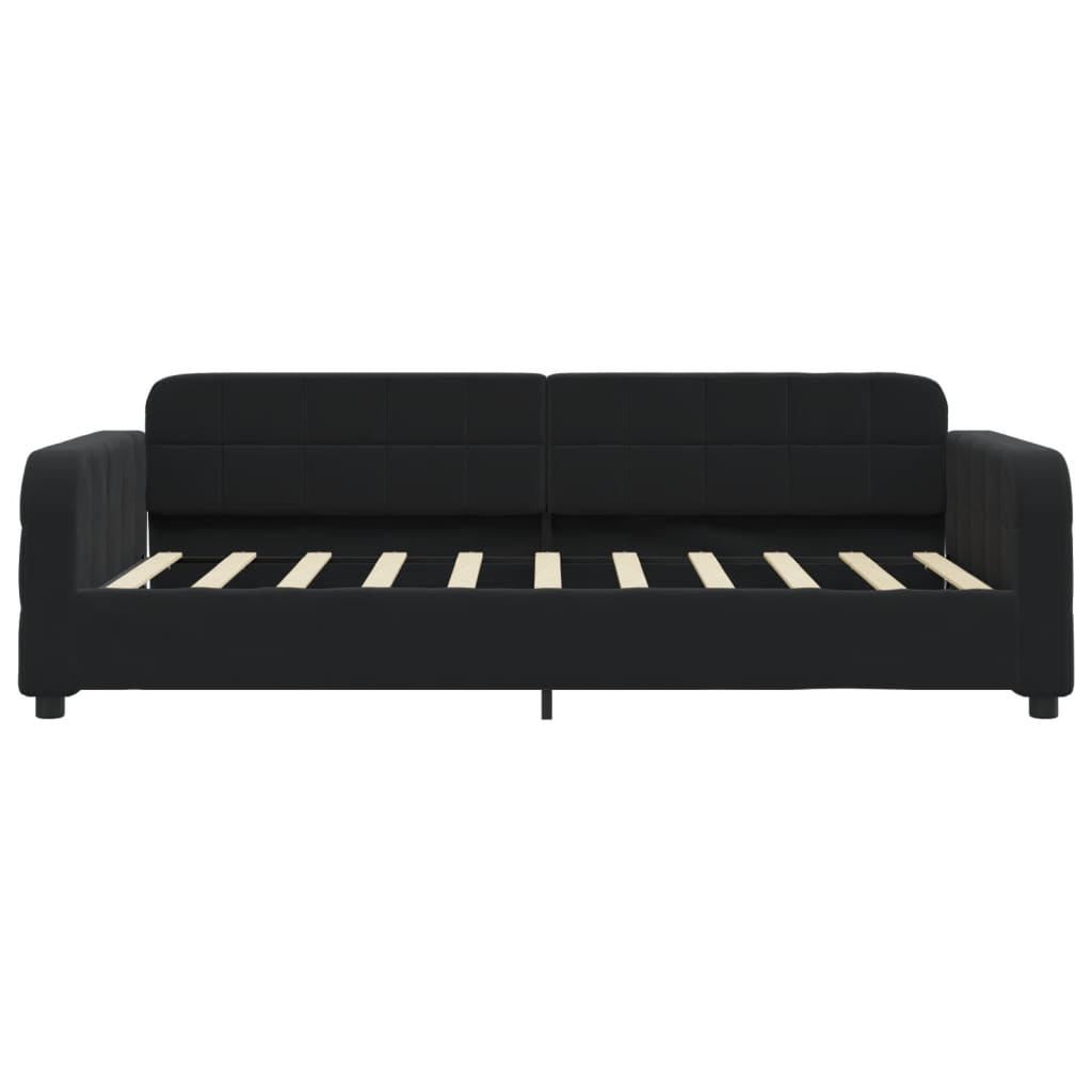 vidaXL Sofa z funkcją spania, czarna, 90x190 cm, obita aksamitem
