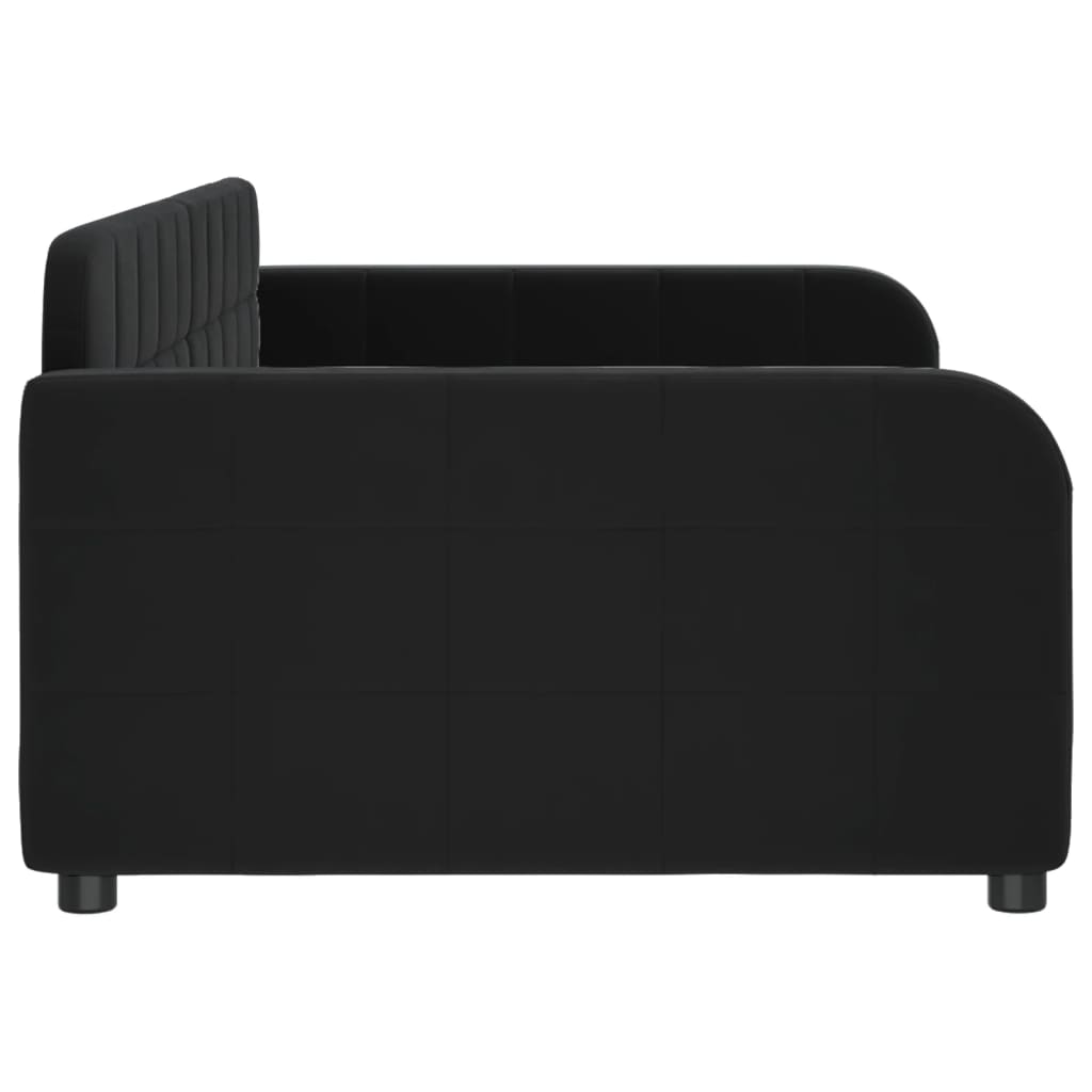 vidaXL Sofa z funkcją spania, czarna, 90x190 cm, obita aksamitem