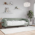 vidaXL Sofa z funkcją spania, jasnoszara, 90x200 cm, obita aksamitem