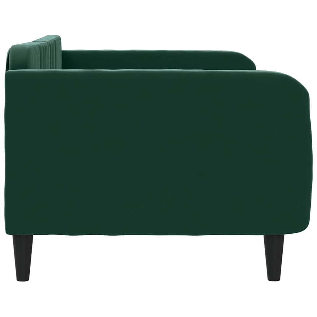vidaXL Sofa z funkcją spania, ciemnozielona, 90x200cm, obita aksamitem