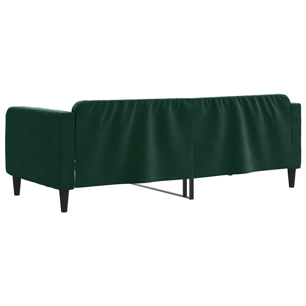 vidaXL Sofa z funkcją spania, ciemnozielona, 90x200cm, obita aksamitem