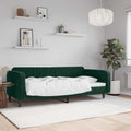 vidaXL Sofa z funkcją spania, ciemnozielona, 90x200cm, obita aksamitem