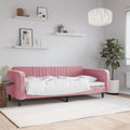 vidaXL Sofa z funkcją spania, różowa, 90x200 cm, obita aksamitem