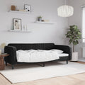 vidaXL Sofa z funkcją spania, czarna, 90x200 cm, obita aksamitem