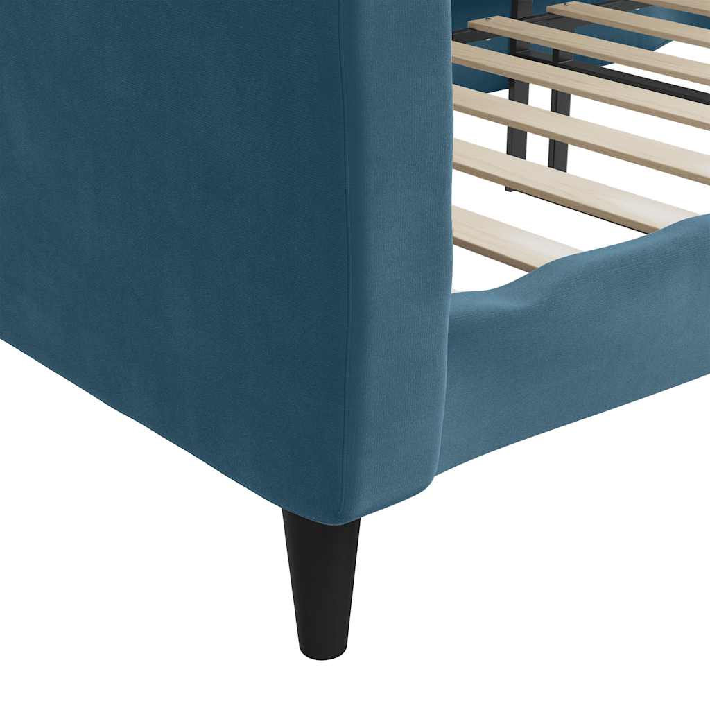 vidaXL Sofa z funkcją spania, niebieska, 100x200 cm, obita aksamitem