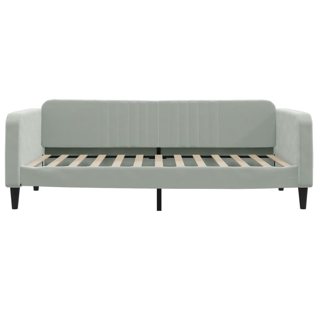 vidaXL Sofa z funkcją spania, jasnoszara, 100x200 cm, obita aksamitem