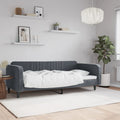 vidaXL Sofa z funkcją spania, ciemnoszara, 100x200 cm, aksamit