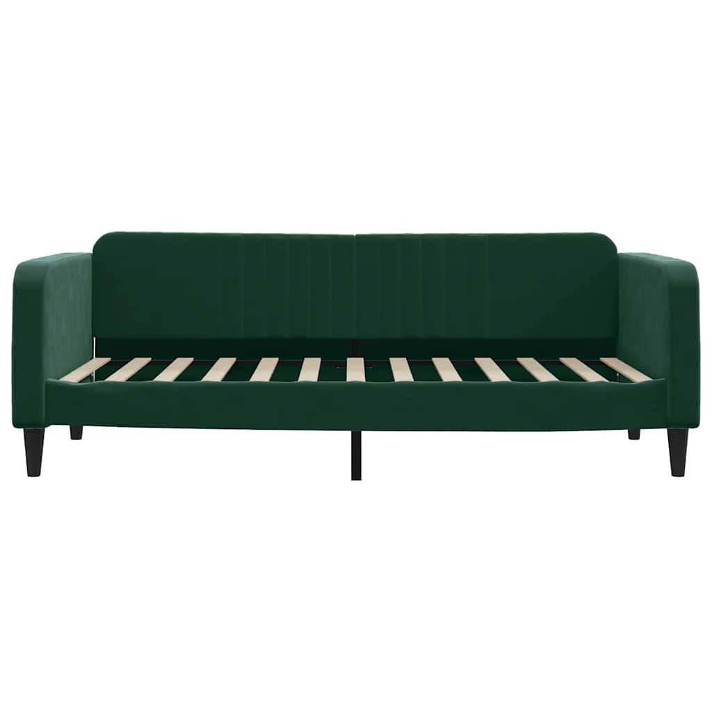 vidaXL Sofa z funkcją spania, ciemnozielona, 100x200 cm, aksamit