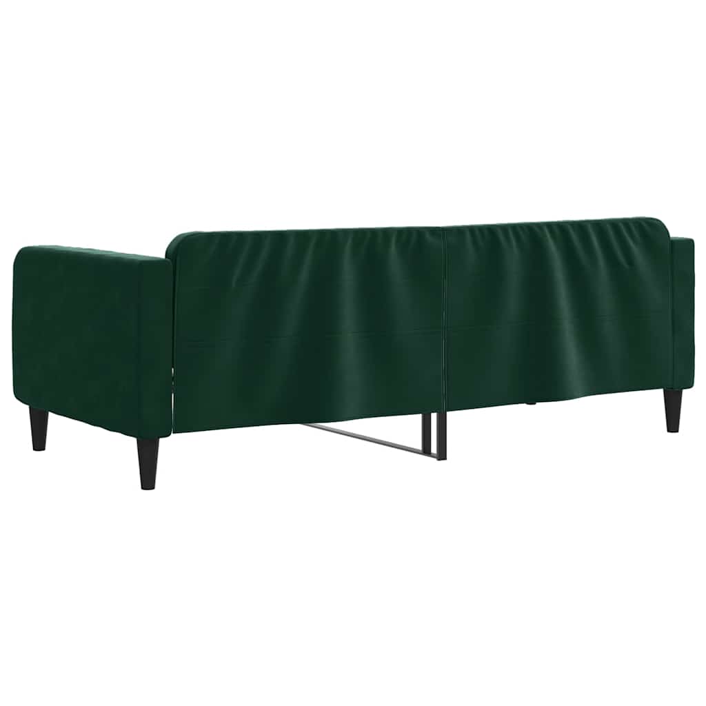 vidaXL Sofa z funkcją spania, ciemnozielona, 100x200 cm, aksamit