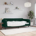 vidaXL Sofa z funkcją spania, ciemnozielona, 100x200 cm, aksamit