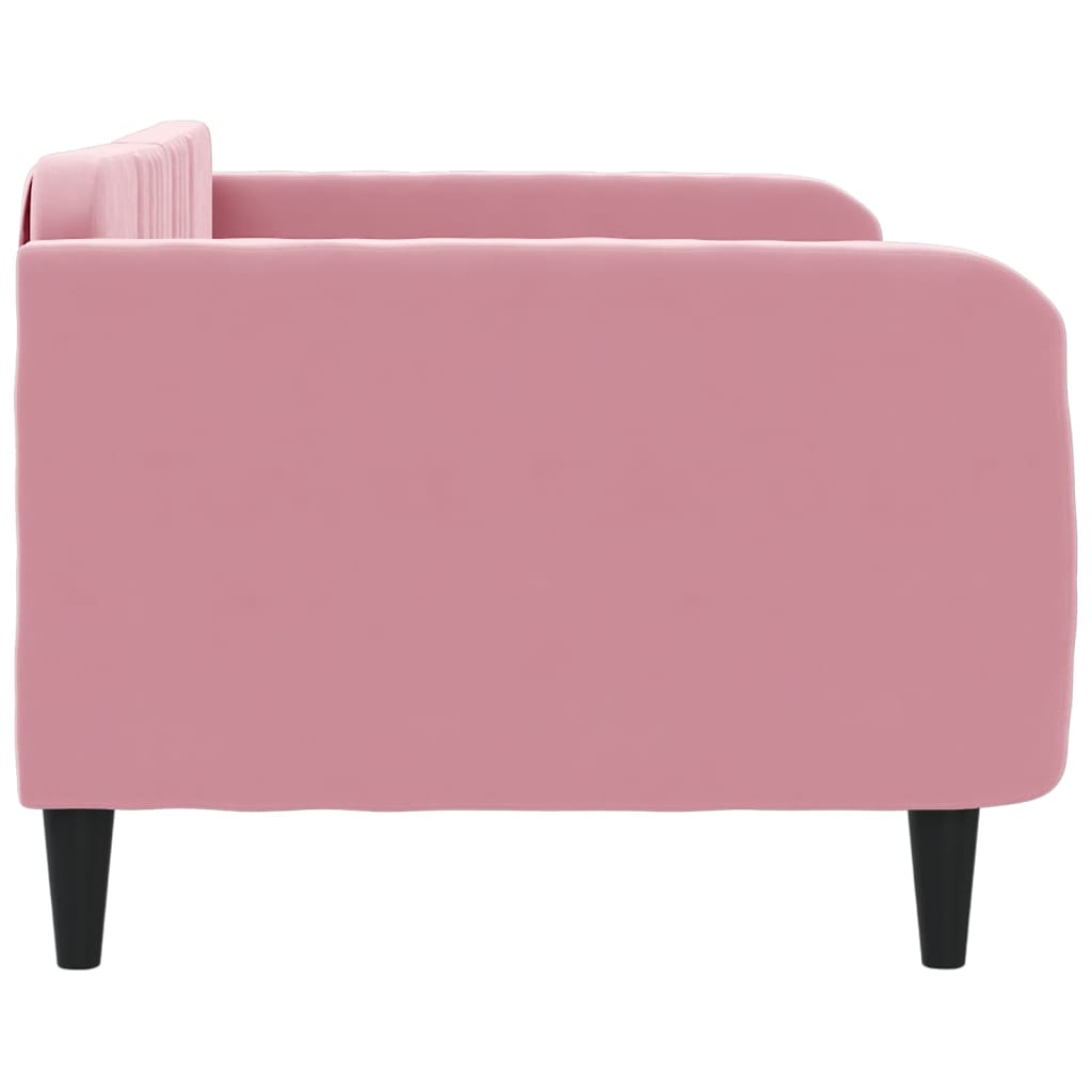 vidaXL Sofa z funkcją spania, różowa, 100x200 cm, obita aksamitem