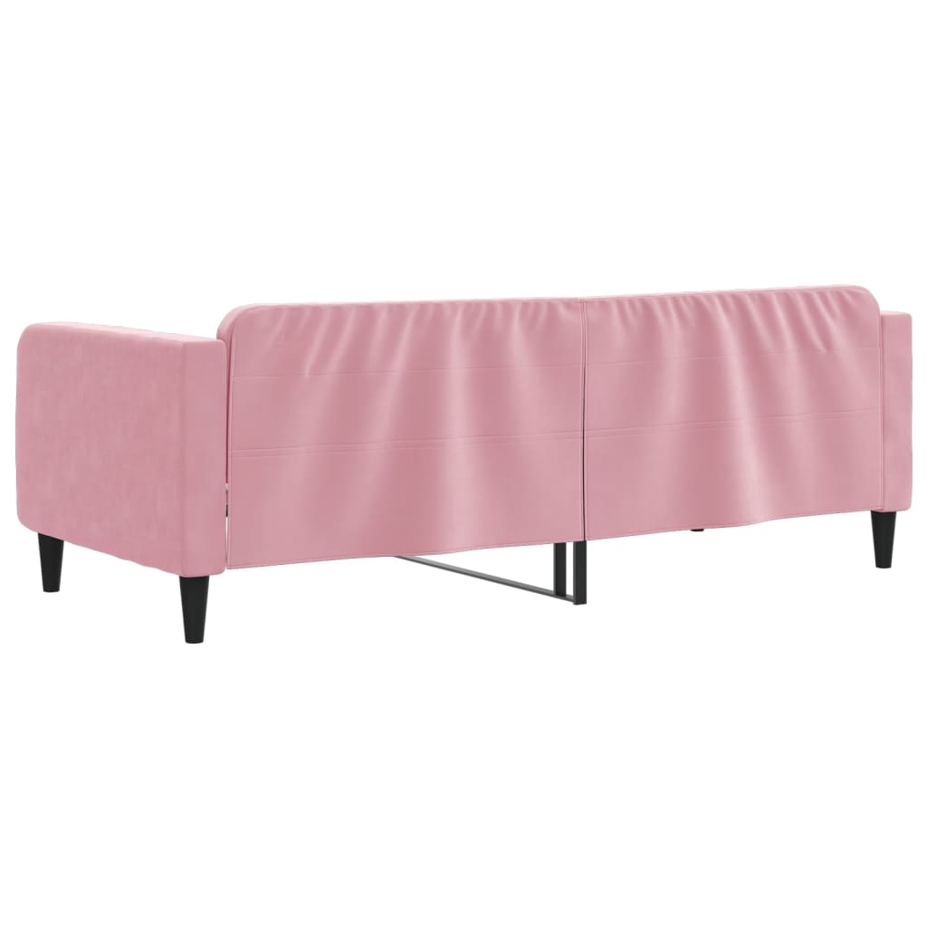vidaXL Sofa z funkcją spania, różowa, 100x200 cm, obita aksamitem