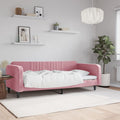 vidaXL Sofa z funkcją spania, różowa, 100x200 cm, obita aksamitem