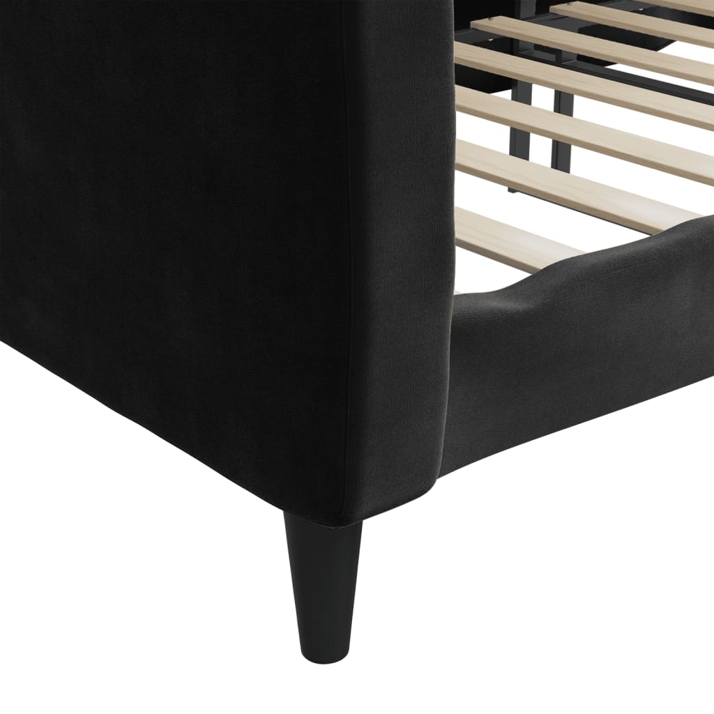 vidaXL Sofa z funkcją spania, czarna, 100x200 cm, obita aksamitem