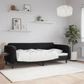 vidaXL Sofa z funkcją spania, czarna, 100x200 cm, obita aksamitem