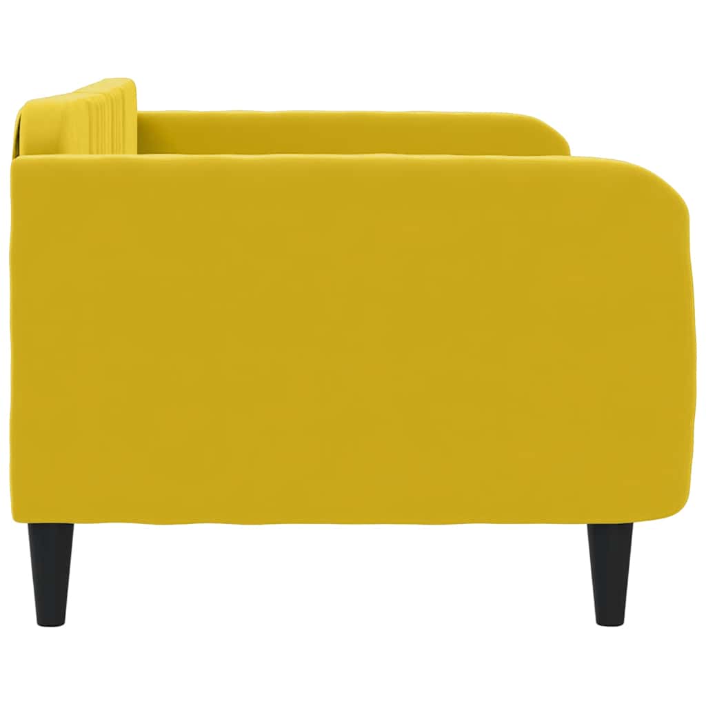 vidaXL Sofa z funkcją spania, żółta, 100x200 cm, obita aksamitem