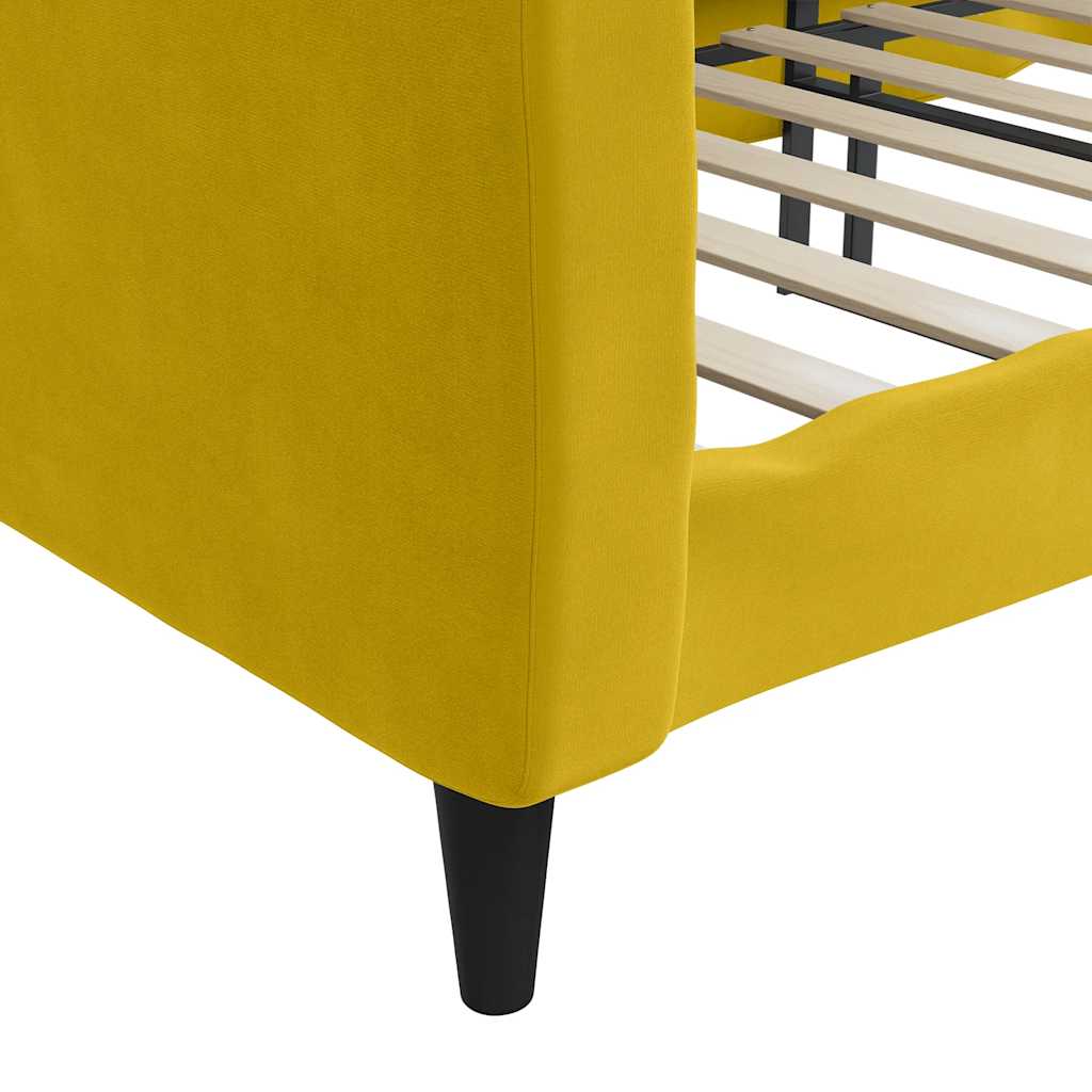 vidaXL Sofa z funkcją spania, żółta, 100x200 cm, obita aksamitem