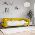 vidaXL Sofa z funkcją spania, żółta, 100x200 cm, obita aksamitem