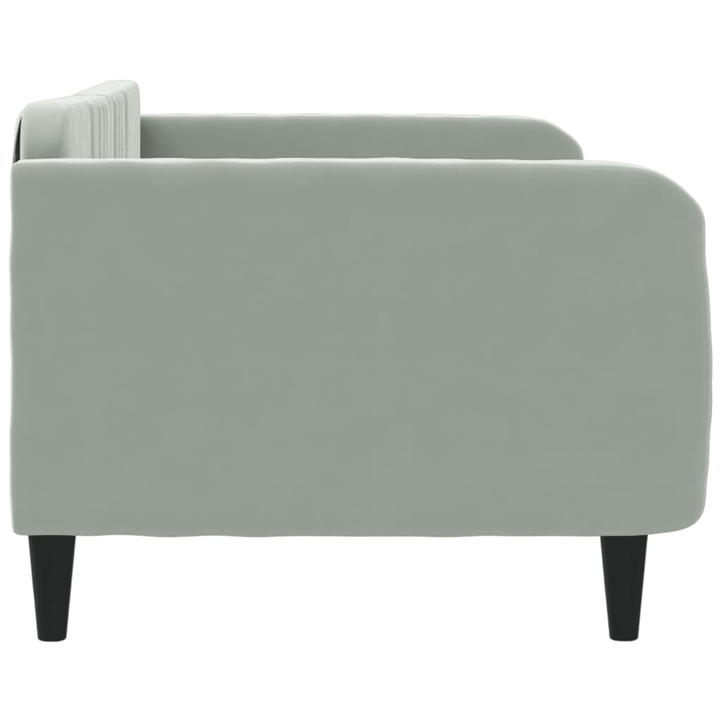 vidaXL Sofa z funkcją spania, jasnoszara, 90x190 cm, obita aksamitem