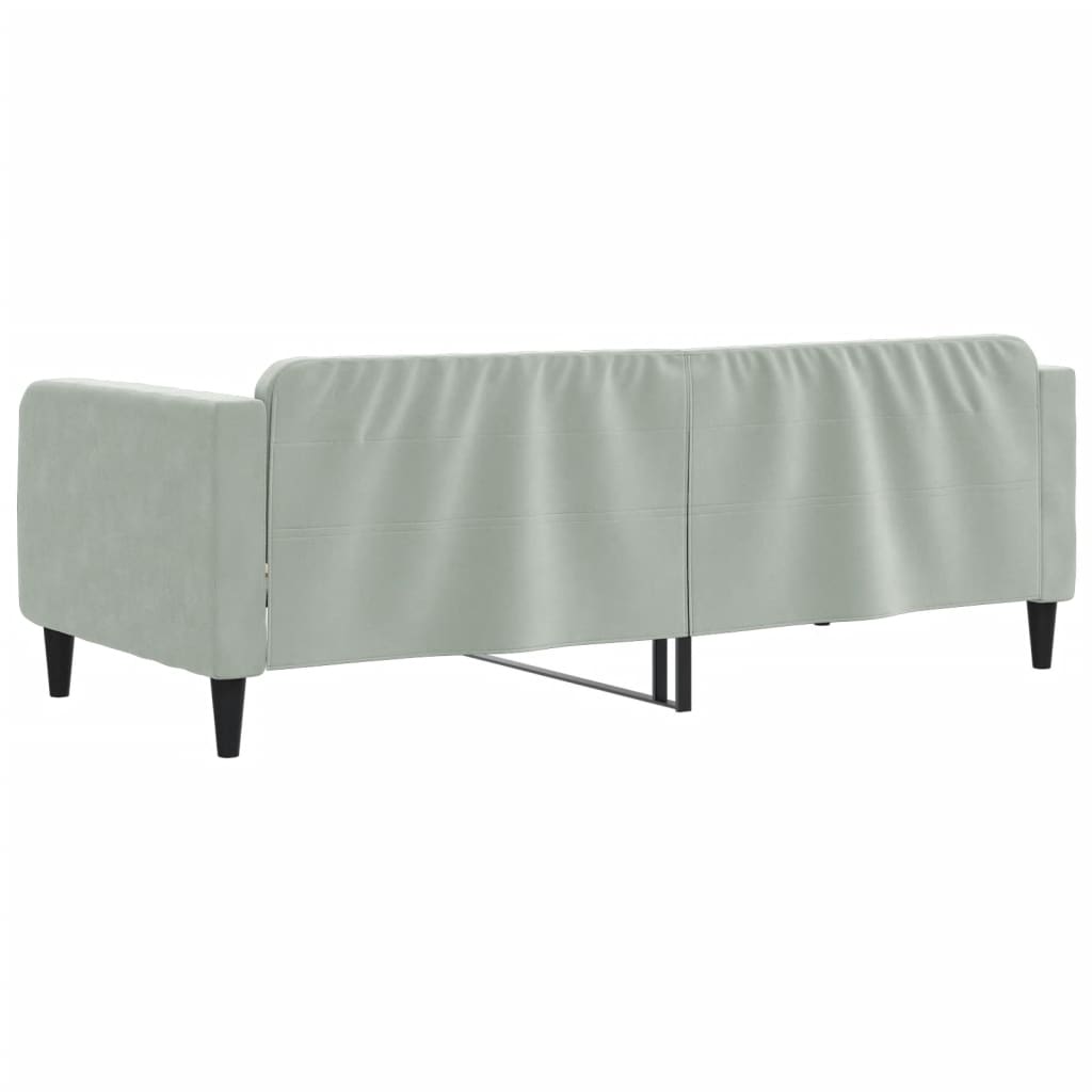 vidaXL Sofa z funkcją spania, jasnoszara, 90x190 cm, obita aksamitem