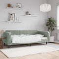 vidaXL Sofa z funkcją spania, jasnoszara, 90x190 cm, obita aksamitem