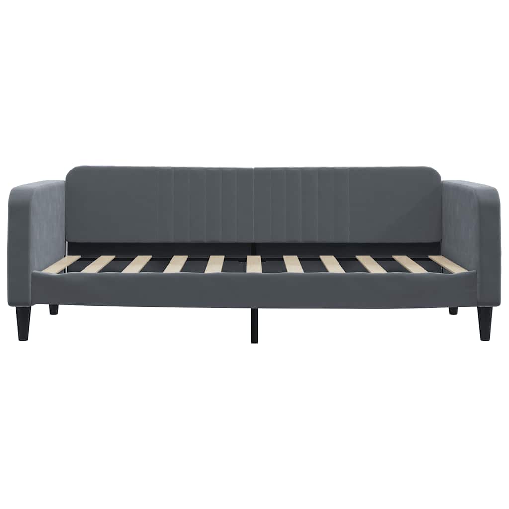 vidaXL Sofa z funkcją spania, ciemnoszara, 90x190 cm, aksamit