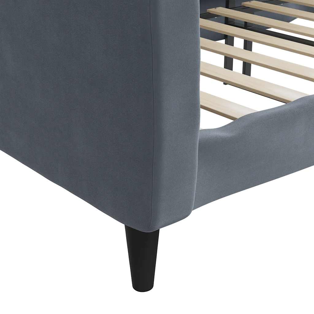 vidaXL Sofa z funkcją spania, ciemnoszara, 90x190 cm, aksamit