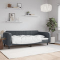 vidaXL Sofa z funkcją spania, ciemnoszara, 90x190 cm, aksamit