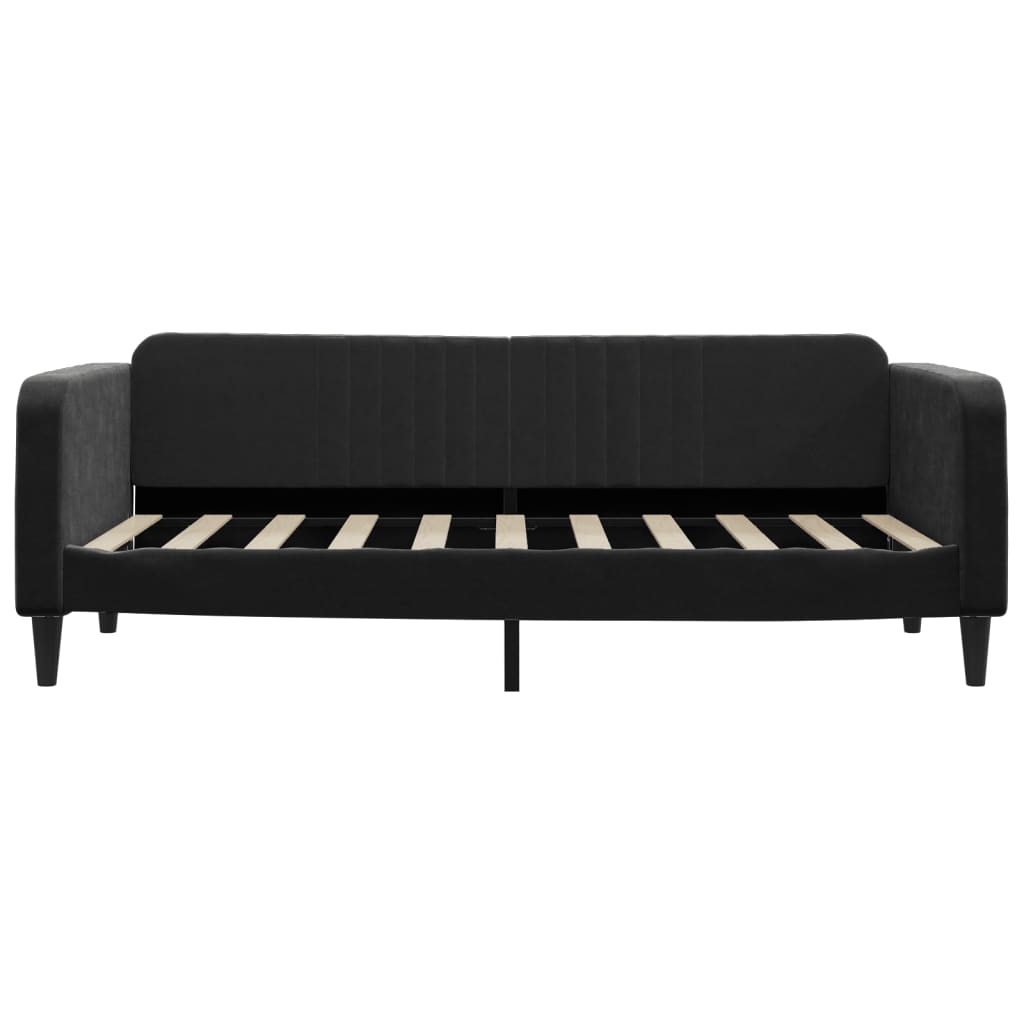 vidaXL Sofa z funkcją spania, czarna, 90x190 cm, obita aksamitem