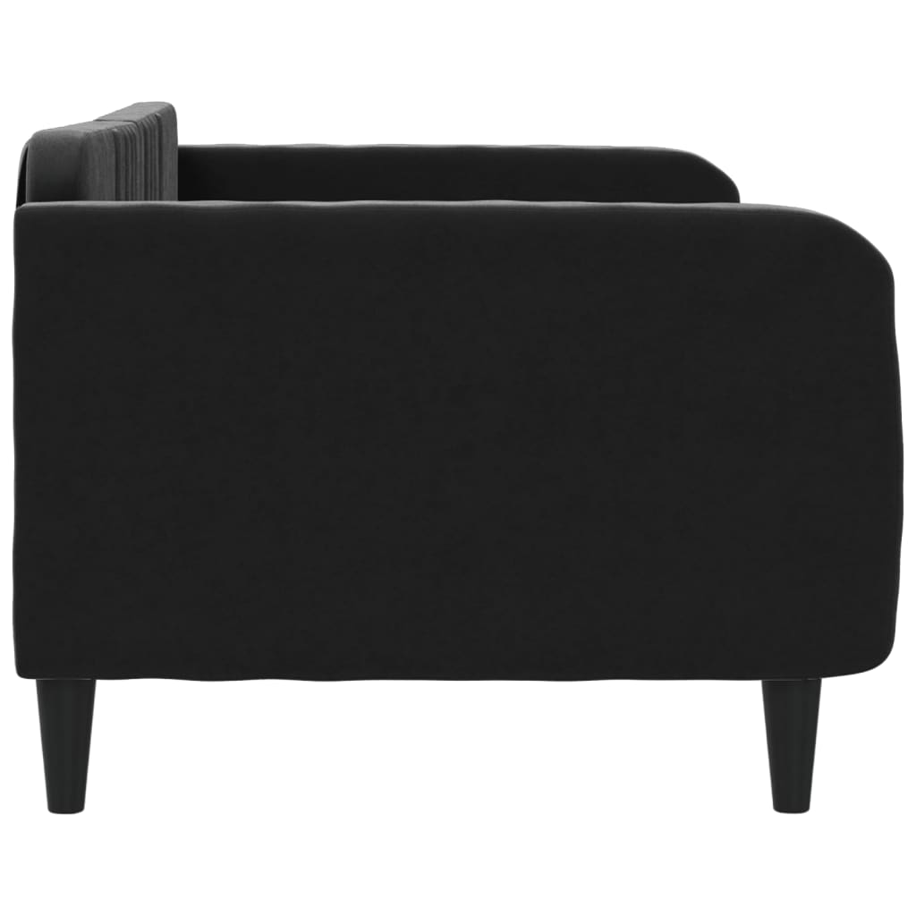 vidaXL Sofa z funkcją spania, czarna, 90x190 cm, obita aksamitem